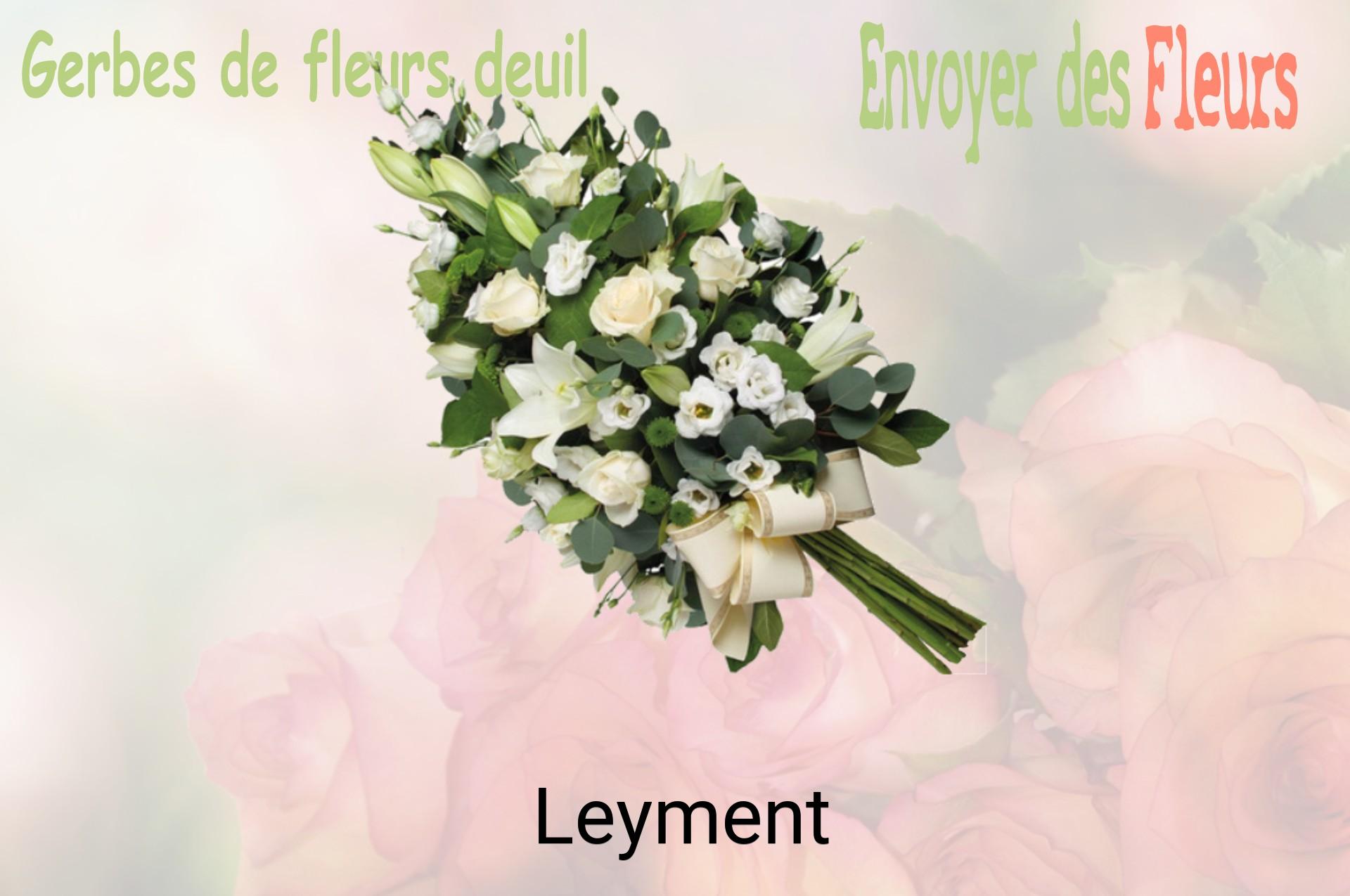 Gerbe de fleurs de deuil livrée à Leyment